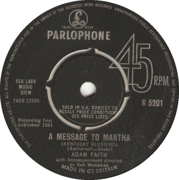 Adam Faith - A Message To Martha (Kentucky Bluebird)