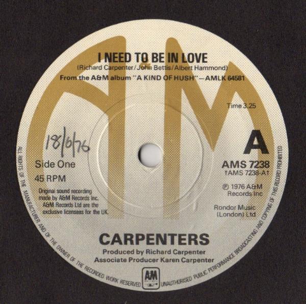 Carpenters - I Need To Be In Love